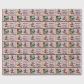 Grappig Goofy Paard Verjaardag Naam Sentiment Cadeaupapier (Vlak)
