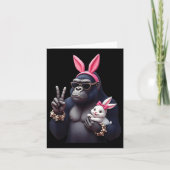 Grappig Gorilla Bunny Cool Easter, Schattige &amp; Kaart (Voorkant)