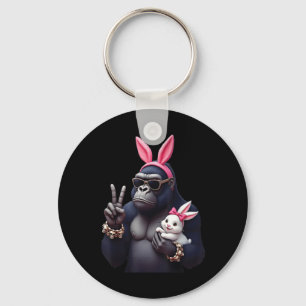 Grappig Gorilla Bunny Cool Easter, Schattige & Sleutelhanger