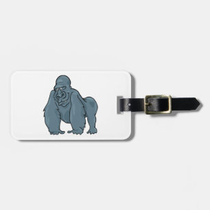 Grappig Gorilla Cool Blue Ape Animal Design Bagagelabel