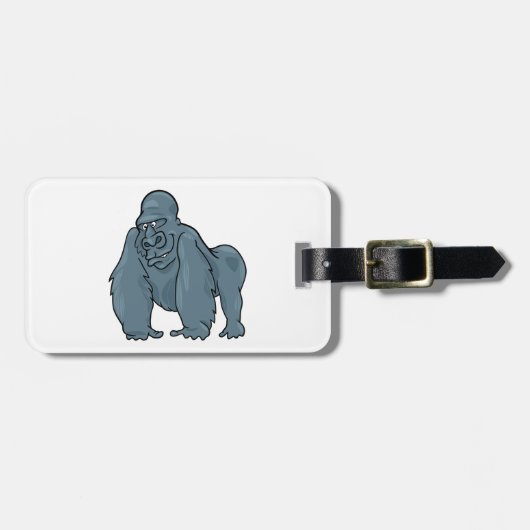 Grappig Gorilla Cool Blue Ape Animal Design Bagagelabel (Voorkant horizontaal)