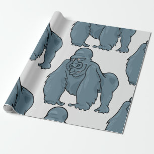 Grappig Gorilla Cool Blue Ape Animal Design Cadeaupapier