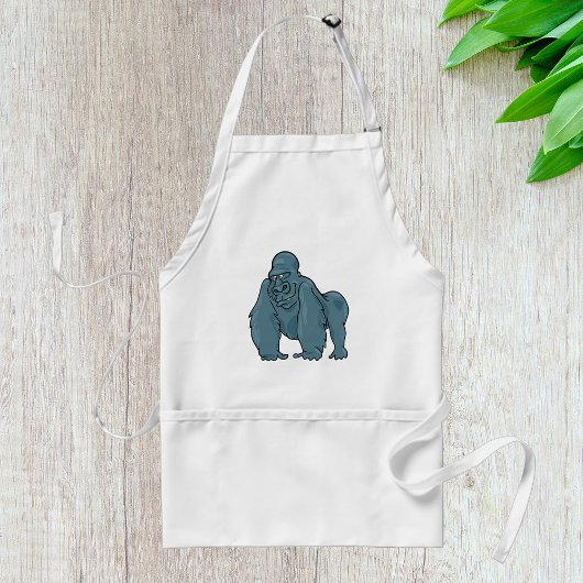 Grappig Gorilla Cool Blue Ape Animal Design Standaard Schort