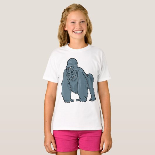 Grappig Gorilla Cool Blue Ape Animal Design T-shirt (Voorkant volledig)