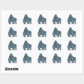 Grappig Gorilla Cool Blue Ape Animal Design Vierkante Sticker (Vel)