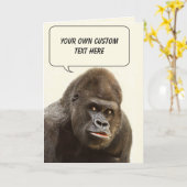 Grappig Gorilla custom wenskaart Kaart (Gele Bloem)