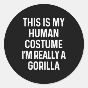Grappig gorilla kostuum shirt Halloween volwassene Ronde Sticker