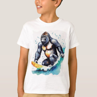Grappig gorilla surfen T-shirt