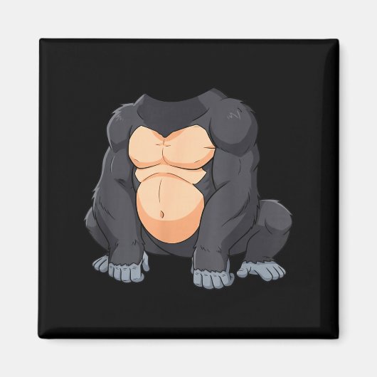 Grappig gorillalichaamkostuum gorilla's voor manne magneet (Voorkant)