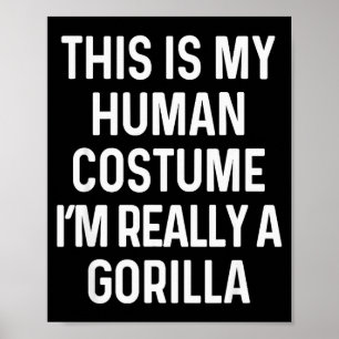 Grappig Gorillapak Kostuum Shirt Halloween Volwass Poster