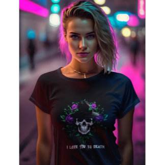 Grappig gotisch Valentijn, skelet valetines T-shir T-shirt