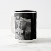 Grappig gotisch  zwart-wit skelet tweekleurige koffiemok (Voorkant links)