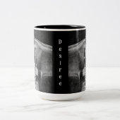 Grappig gotisch  zwart-wit skelet tweekleurige koffiemok (Center)