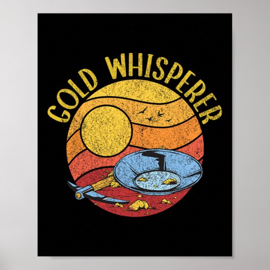 Grappig Goud Panning Goud Graven Schatzoeken Poster (Voorkant)