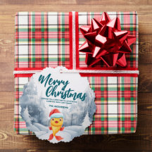 Grappig Gouden vis Vrolijk Kerstboom sneeuw Vakant