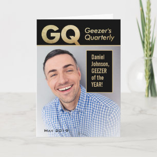 Grappig GQ- Geezer's Quarterly Custom Photo Birthd Kaart