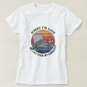 Grappig grafisch kat T-shirt