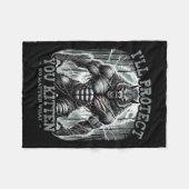 Grappig grafisch T-shirt zal u beschermen Kitten A Fleece Deken (Voorkant (Horizontaal))