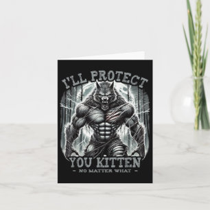 Grappig grafisch T-shirt zal u beschermen Kitten A Kaart