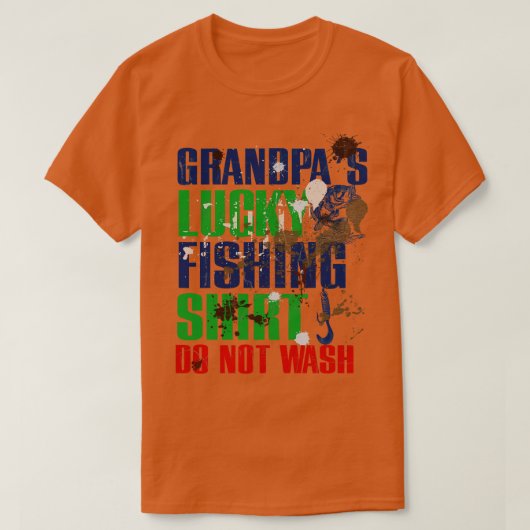 Grappig Grandpas Lucky Vist NIET WASSEN Vist T-shirt (Design voorkant)