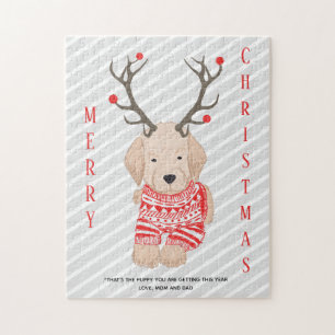 Grappig grap Geschenk voor Kerst Golden Retriever  Legpuzzel