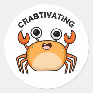 Grappig grappig krab Pun Ronde Sticker