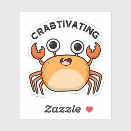 Grappig grappig krab Pun Sticker (Vel)