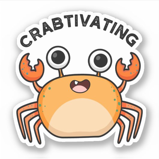 Grappig grappig krab Pun Sticker (Voorkant)