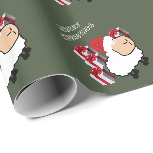 Grappig grappig schattig kerstschaap Wrappen Pape Cadeaupapier (Rol Hoek)