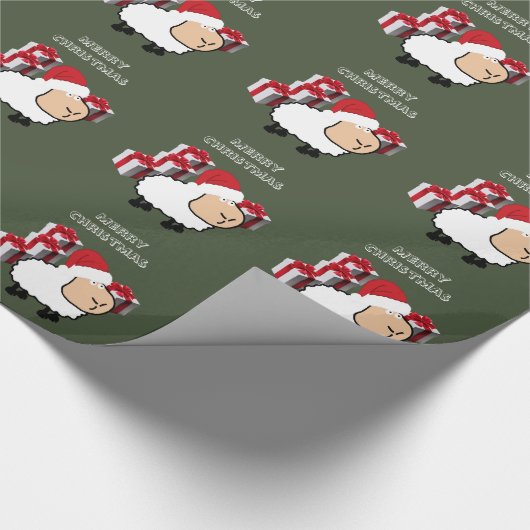 Grappig grappig schattig kerstschaap Wrappen Pape Cadeaupapier (Hoek)