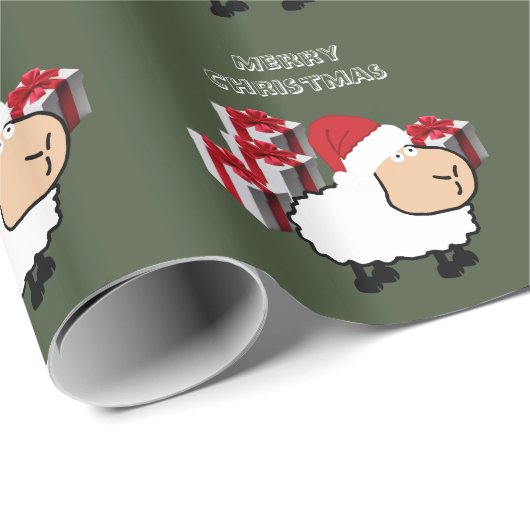 Grappig grappig schattig kerstschaap Wrappen Pape Cadeaupapier (Rol Hoek)
