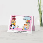 Grappig grappige cartoons op roze kaart (Achterkant)