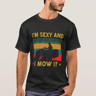 Grappig grasmaaien landschapsarchitectuur in sexy  t-shirt