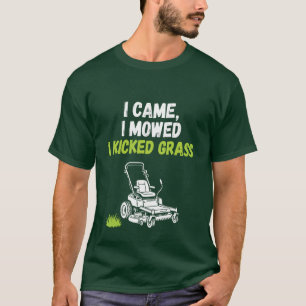 Grappig Grasmaien T-Shirt - Ik Kwam Ik Maaide Ik T