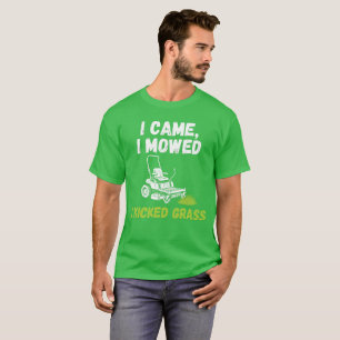 Grappig Grasmaien T-Shirt - Ik Kwam Ik Maaiede Ik 