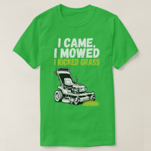 Grappig Grasmaien T-Shirt - Ik Kwam Ik Maaiede Ik 