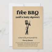 Grappig gratis BBQ-koppels Baby shower Kaart (Voorkant)