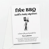 Grappig gratis BBQ-koppels Baby shower Kaart