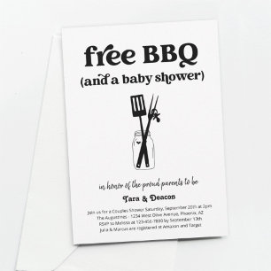 Grappig gratis BBQ-koppels Baby shower Kaart