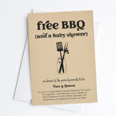 Grappig gratis BBQ-koppels Baby shower Kaart