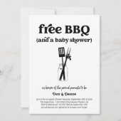 Grappig gratis BBQ-koppels Baby shower Kaart (Voorkant)