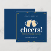 Grappig Gratis Bier En Een Trouwfeest  Kaart (Voorkant / Achterkant)