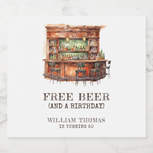 Grappig gratis bier Volwassen Verjaardag Elke leef Bier Etiket (Enkel label)