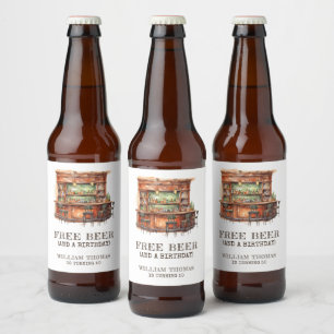 Grappig gratis bier Volwassen Verjaardag Elke leef Etiket