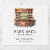 Grappig gratis bier Volwassen Verjaardag Elke leef Etiket (Enkel label)