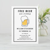 Grappig Gratis Biergrap Eenvoudig Man 50ste Verjaa Kaart (Staand voorkant)