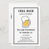 Grappig Gratis Biergrap Eenvoudig Man 50ste Verjaa Kaart (Voorkant / Achterkant)