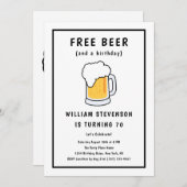 Grappig Gratis Biergrap Eenvoudig Man 70e Verjaard Kaart (Voorkant / Achterkant)