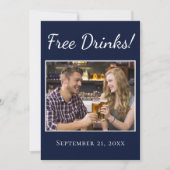 Grappig Gratis Drank Script Bruiloft Bewaar De Dat Save The Date (Voorkant)
