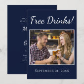 Grappig Gratis Drank Script Bruiloft Bewaar De Dat Save The Date (Voorkant / Achterkant)